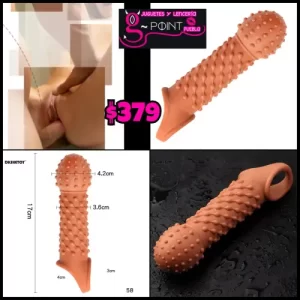 Funda para pene color carne textura bolitas