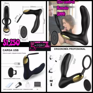 Vibrador prostatico para hombre con control remoto
